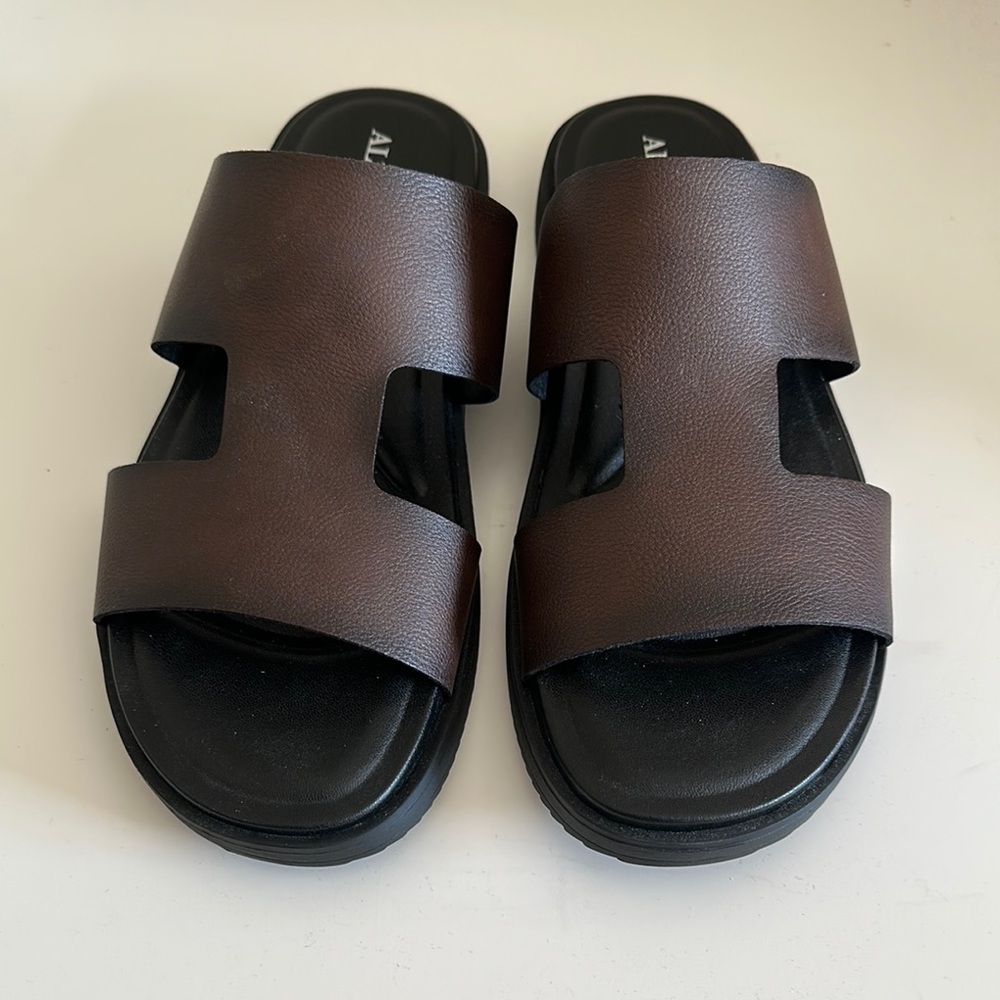 Alfani Dark Brown Slide Sandals